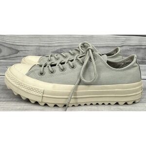 CONVERSE CHUCK TAYLOR ALL STAR LIFT RIPPLE OX SNEAKERS  Women's  8  GREY NATURAL